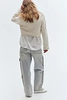 Cropped Bouclé-weave Jacket