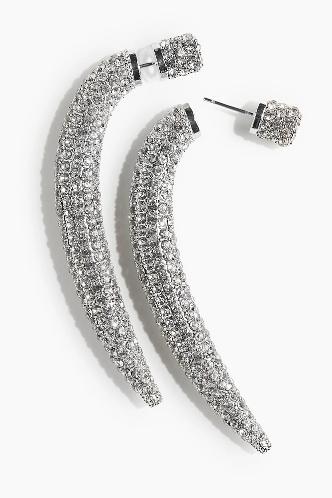 Rhinestone-Embellished Claw Earrings