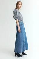 Balloon-sleeved poplin blouse