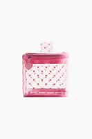 Patterned boxy make-up bag