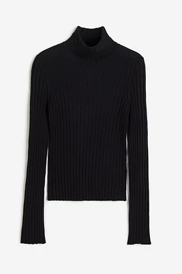 Rib-knit Turtleneck Top