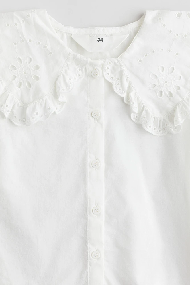 Cotton Blouse with Collar