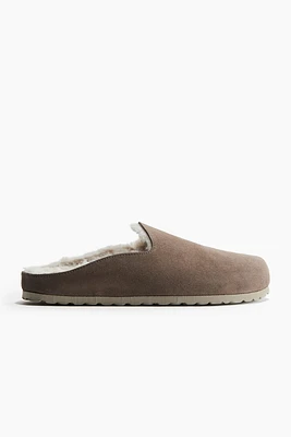 Teddy Fleece-Lined Suede Mules