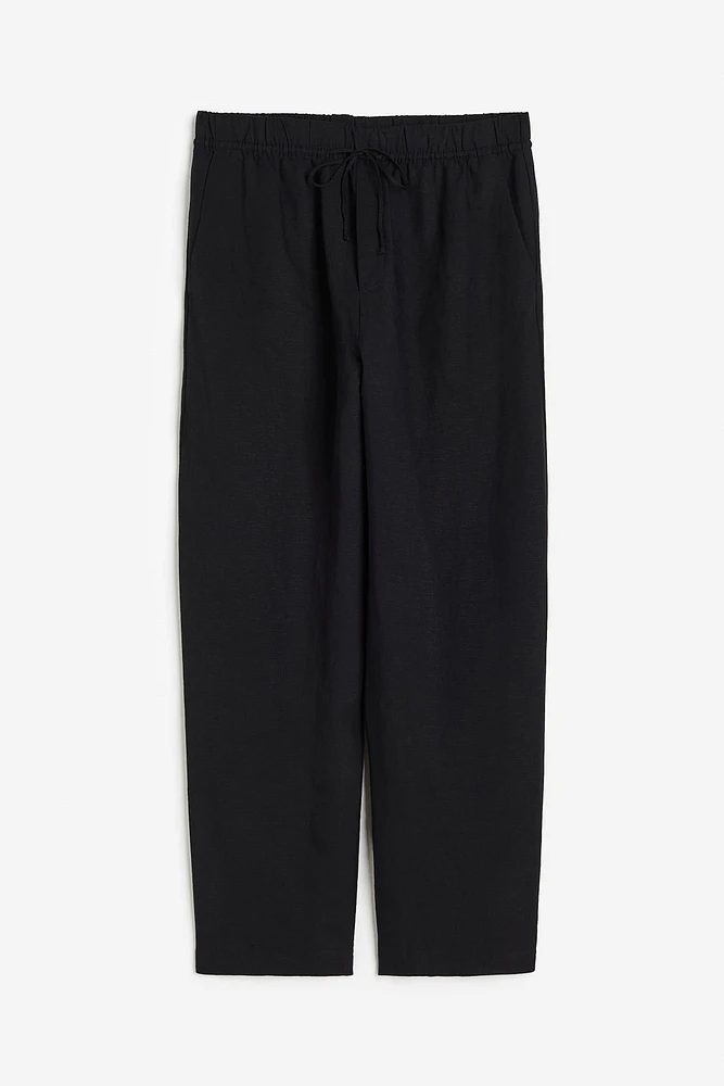 Linen-blend Tapered Pants