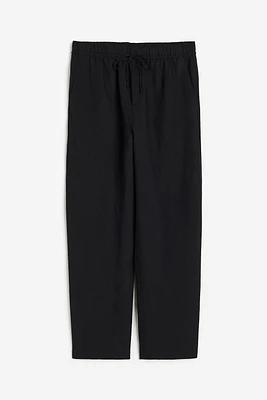 Pantalon effilé en lin mélangé