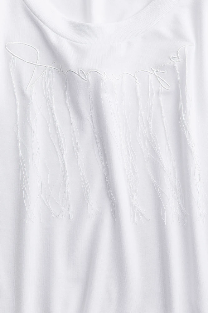 Embroidered Viscose T-shirt