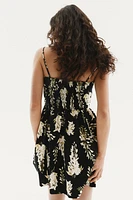 Cotton Dress with Flared Skirt