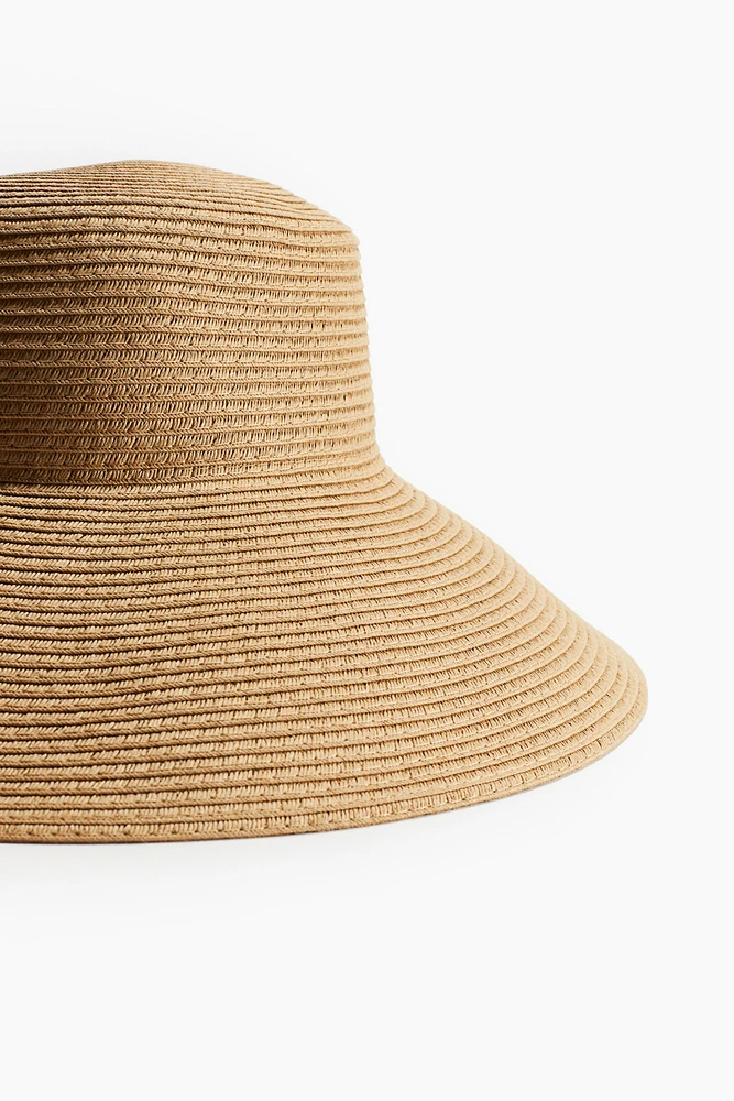 Sloped Brim Straw Hat