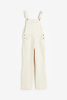 Flared Crop Denim Overalls