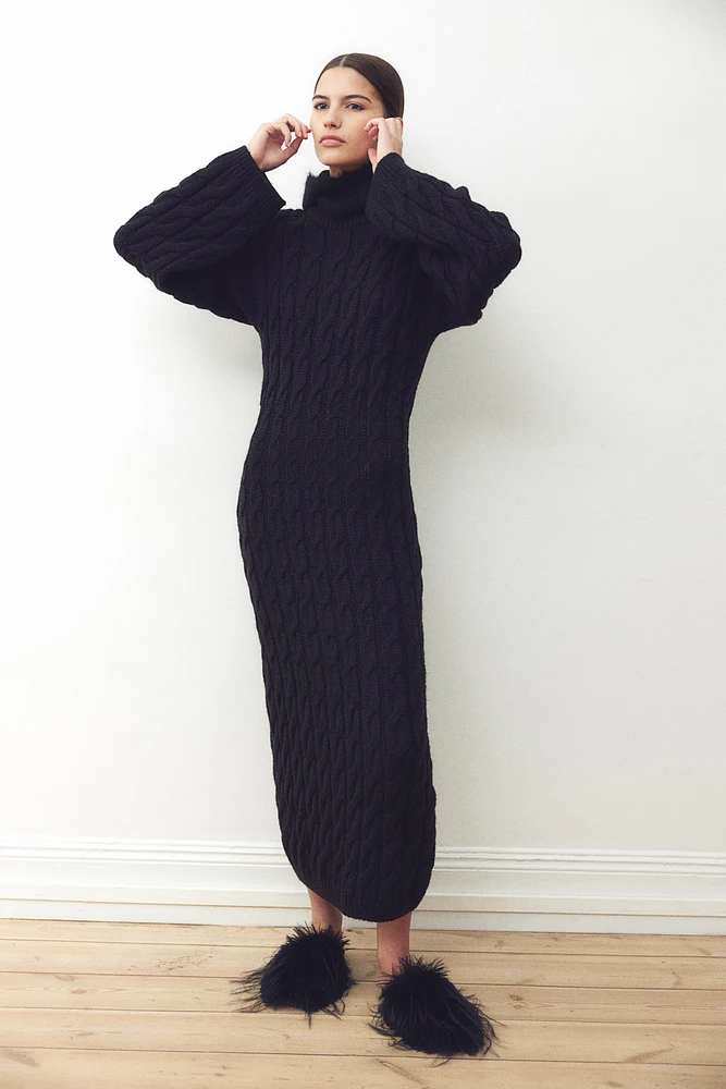 Cable-knit Midi Dress