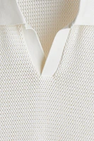 Regular-Fit Hole-Knit Polo Shirt