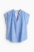 Ruffle-trimmed Cotton Blouse