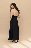 Robe évasée à dos nu