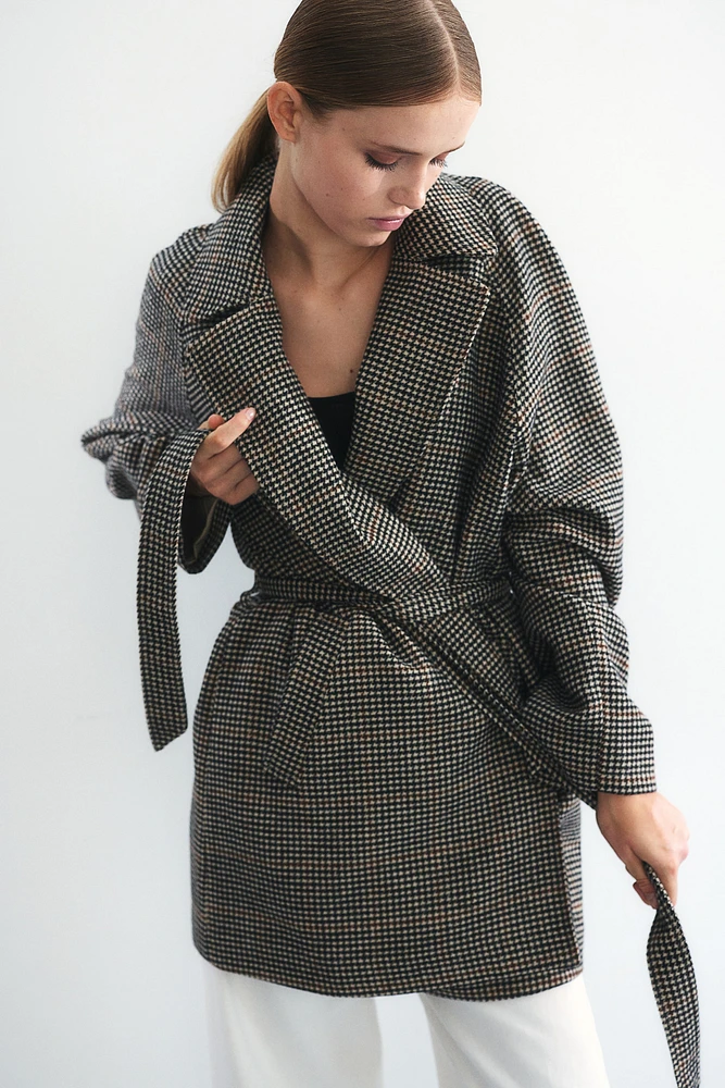 Tie-Belt Felted Coat