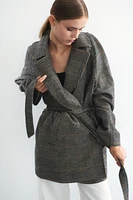Tie-Belt Felted Coat
