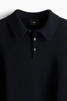 Loose-Fit Fine-Knit Polo Shirt