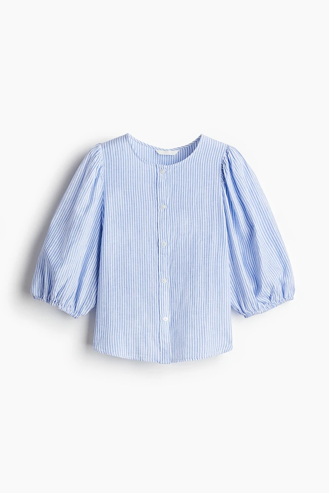 Linen-Blend Blouse