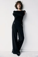 Wide-Leg Jersey Pants