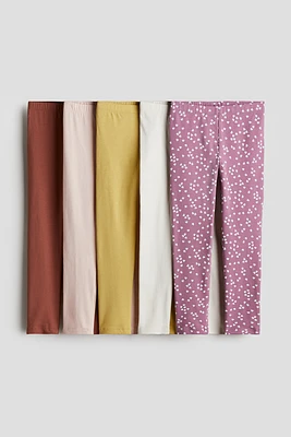 Lot de 5 leggings en jersey