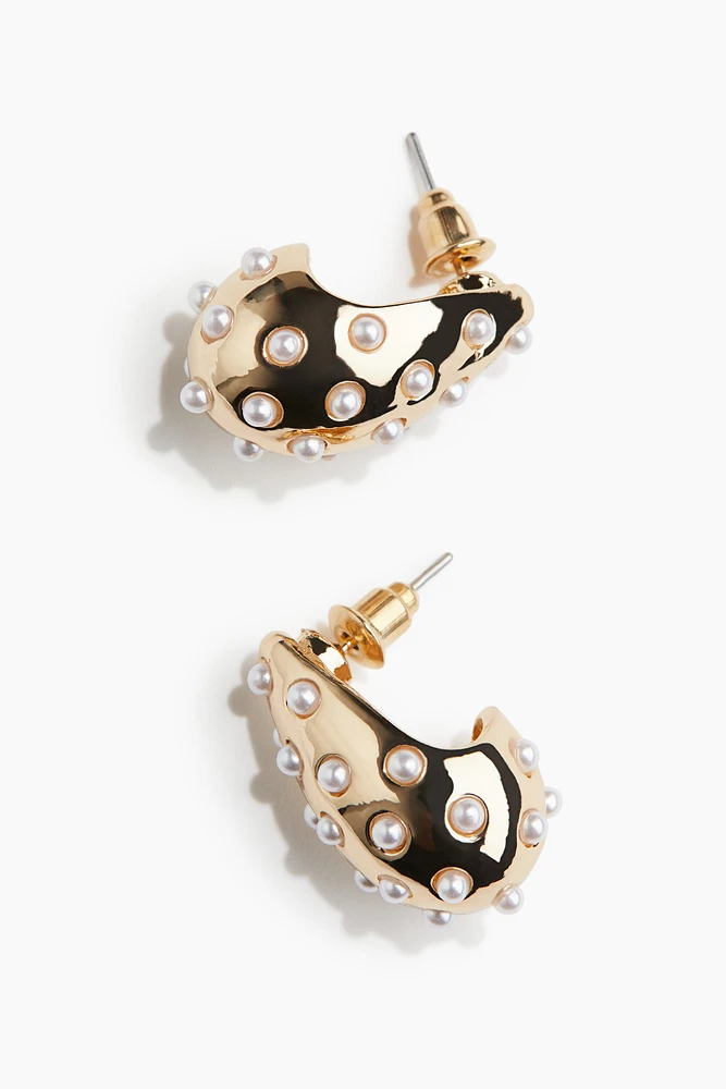 Bead-embellished Dome Earrings