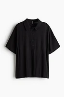 Sheer Crêpe Polo Shirt