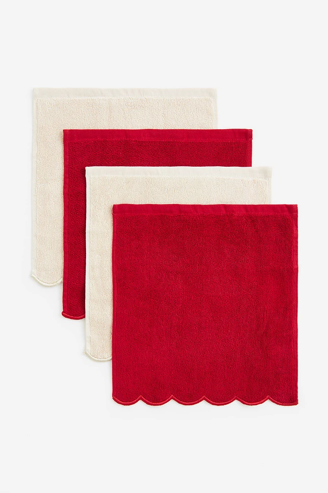 4-pack Scalloped-edge Washcloths