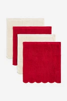 4-pack Scalloped-edge Washcloths