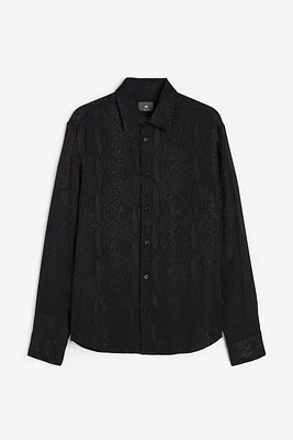 Regular Fit Jacquard-weave Shirt