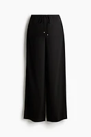 Wide-Leg Drawstring Pants