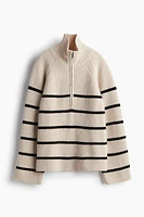 Rib-knit Half-zip Sweater