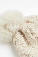 Cable-knit Pompom Hat