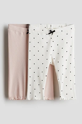 Lot de 2 leggings en coton côtelé