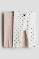 Lot de 2 leggings en coton côtelé