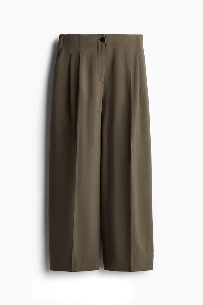 Wide-Leg Ankle-Length Pants