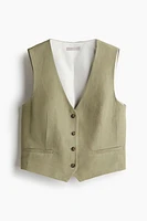 Linen-blend Vest