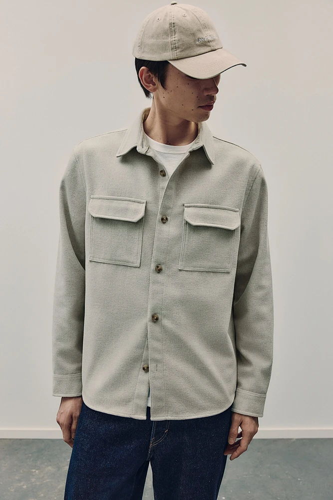 Regular Fit Felted Overshirt