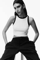 Cropped Ribbed Tank Top