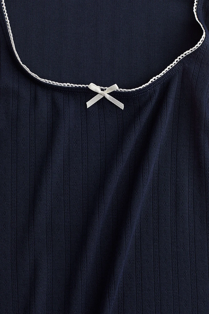 Camisole en jersey pointelle