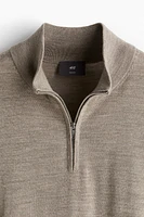 Slim Fit Half-Zip Merino Wool Sweater