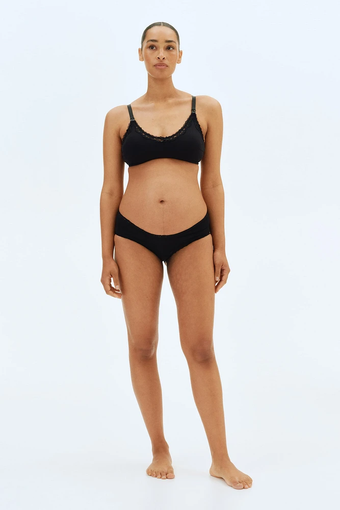 MAMA 3-Pack Lace-Trimmed Cotton Hipster Briefs