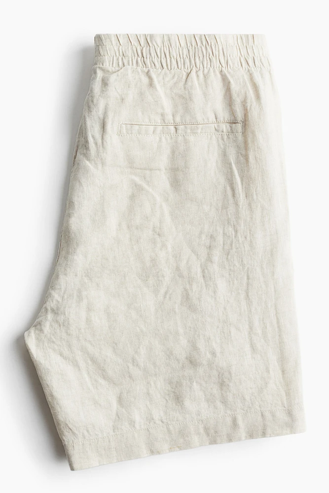 Regular Fit Linen Shorts