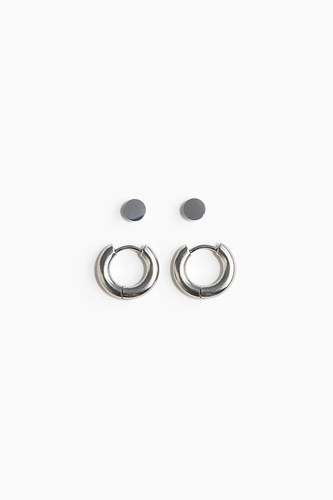 2 pairs Stainless Steel Earrings