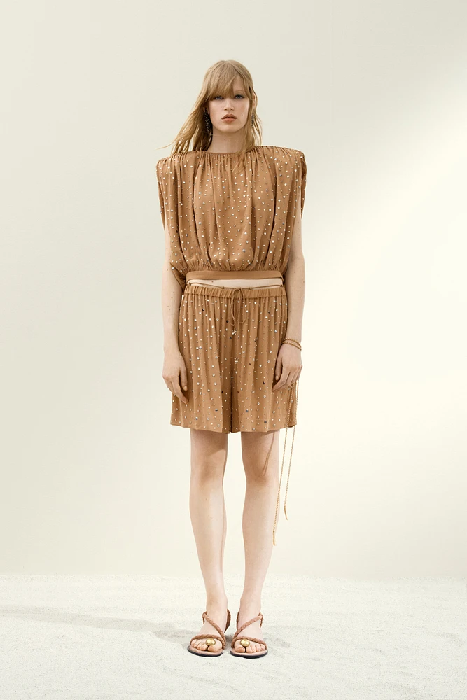 Rhinestone-Embellished Top