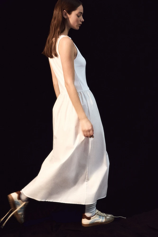Sleeveless Dress with Flared Skirt