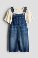 2-piece Shirt and Overall Shorts Set