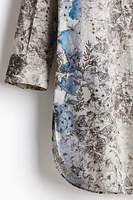 Floral-Print Cotton Shirt Kaftan