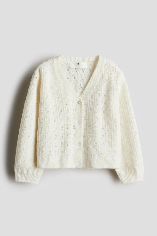 Pointelle-knit cardigan