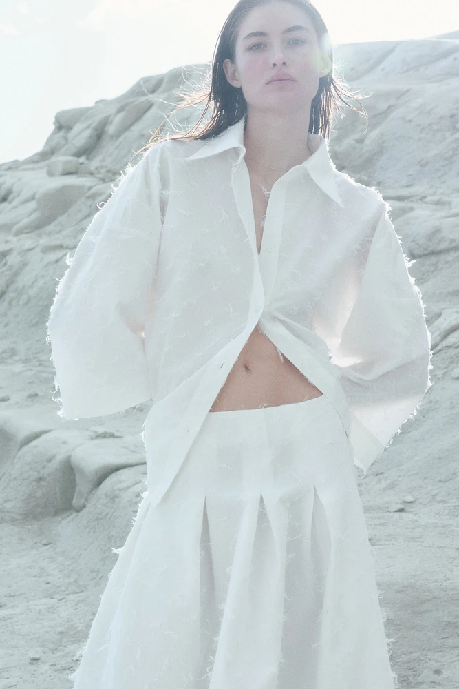 Chemise grande taille à franges