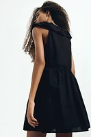 Ruffle-Trimmed Cotton Dress