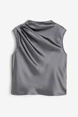 Draped Satin Blouse